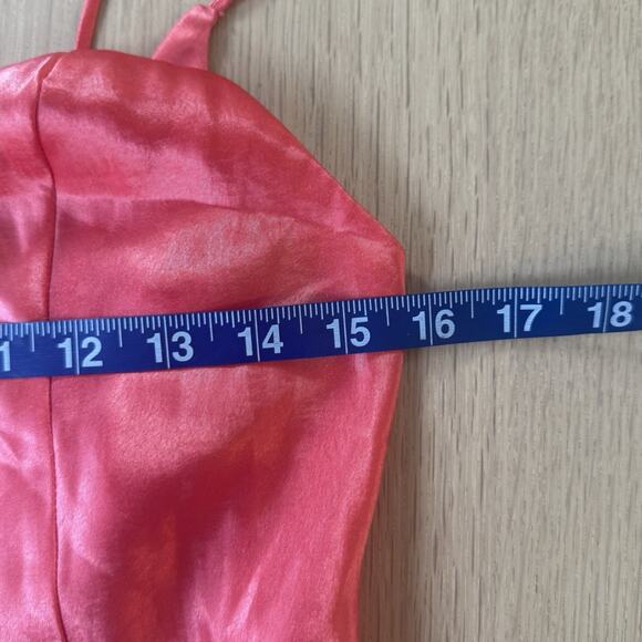 Vintage Victoria's Secret Gold Label Red Chemise Slip Dress M Xx1369 - Picture 7 of 9